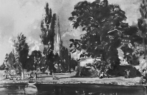 Дж. Констебл. «Собор в Солсбери с реки». Около 1827—29. Национальная галерея. Лондон.