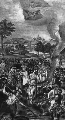 Сожжение Яна Гуса. По-видимому, лист из Каньковского канционала. 1559—61.