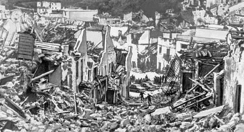 Разрушения на о. Сицилия при землетрясении 15 января 1968 (9 баллов).