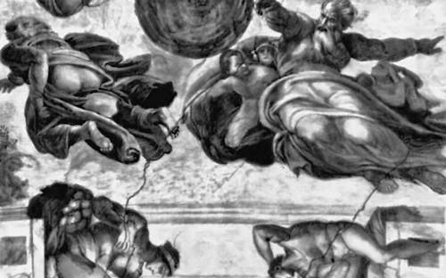 Микеланджело Буонарроти. «Сотворение светил». 1508—12. Плафон Сикстинской капеллы. Владимир.