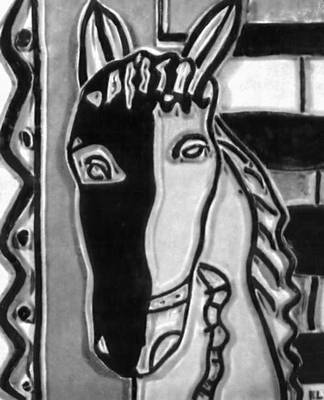 «Чёрная лошадь». Керамический рельеф. 1953. Музей изобразительных искусств им. А. С. Пушкина.
