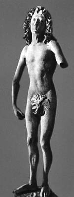 Т. Рименшнейдер. Статуя Адама. Камень. 1491—93. Майнско-Франконский музей. Вюрцбург.