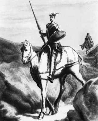 М. Сервантес. «Дон Кихот». 1851. Картина О. Домье.