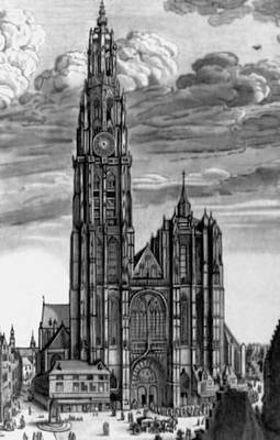 В. Холлар. «Антверпенский собор». Офорт. 1640-е гг.