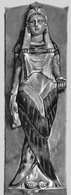 Крышка т. н. саркофага принцессы. Мрамор с росписью. Около 300 до н. э. Национальный музей. Карфаген.