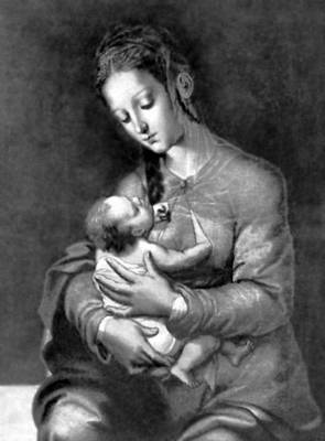 Л. Моралес. «Мадонна с младенцем». Ок. 1570. Прадо, Мадрид.