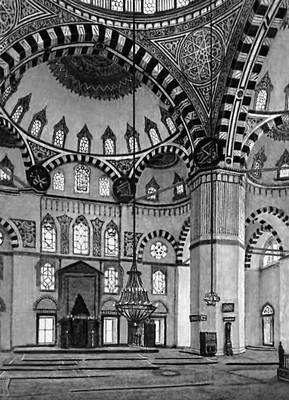 Синан. Мечеть Шахзаде в Стамбуле. 1548. Интерьер.