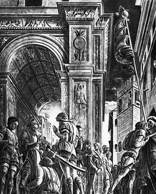 Андреа Мантенья. «Шествие святого Иакова на казнь». Фреска в капелле Оветари церкви Эремитани в Падуе. 1449—55. (Не сохранилась).