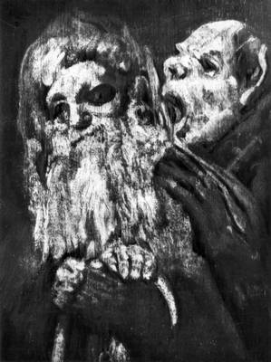 Ф. Гойя (Испания). «Два монаха». Деталь росписей «Дома Глухого» близ Мадрида. 1820—23. Ныне в Прадо, Мадрид.