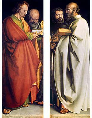 А. Дюрер. «Четыре апостола». 1526. Старая пинакотека. Мюнхен.