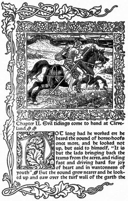 У. Моррис и У. Крейн. Илл. к «Истории сверкающей долины». Гравюра на дереве. Лондон. 1894.