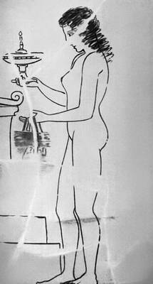 «Девушка у гробницы». Фрагмент росписи белого лекифа. 3-я четв. 5 в. до н. э. Музей изящных искусств. Бостон.