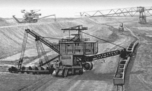 Добыча железной руды в карьерах Камыш-Бурунского комбината.