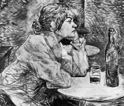 Тулуз-Лотрек А. «Пересохшая глотка, или Любительница выпить». 1888. Музей Фогг. Кембридж. (Массачусетс).
