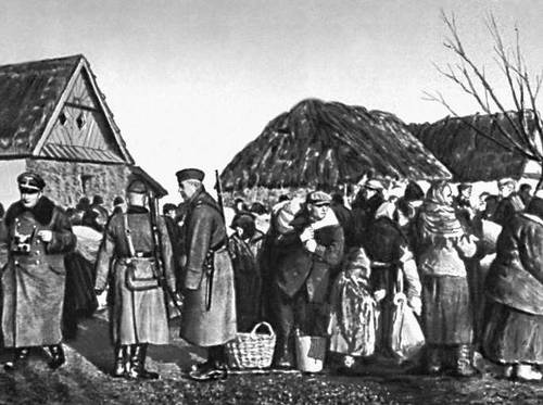 Польша в 1939—45. Выселение фашистскими оккупантами сельского населения в районе г. Замосць.