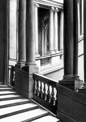 Италия. Л. Бернини. Мраморная лестница Палаццо Барберини в Риме. После 1629.