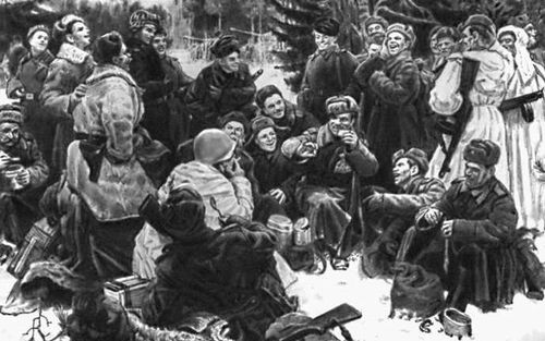 Ю. М. Непринцев. «Отдых после боя». Вариант 1955. Третьяковская галерея. Москва.