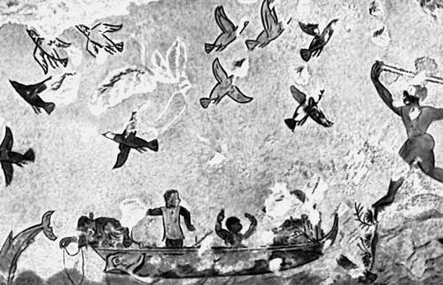 Этруски. Фрагмент росписи гробницы «Охоты и рыбной ловли». 6 в. до н. э. Таркуиния.