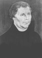 М. Лютер. Портрет работы Лукаса Кранаха. 1526.