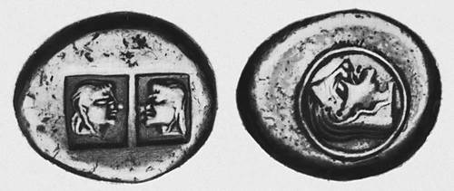 Древнегрузинская серебряная монета колхидка. 6—3 вв. до н. э.