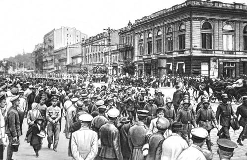 Германские интервенты вступают в Киев. 1 марта 1918.