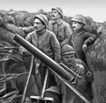 Французский миномёт на позиции под Верденом. 1916.