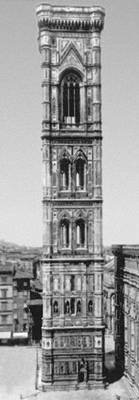 Кампанила собора Санта-Мария дель Фьоре во Флоренции. Начата в 1334 по проекту Джотто, строительство продолжено в 1337—43 Андреа Пизано и завершено около 1359 Ф. Таленти.