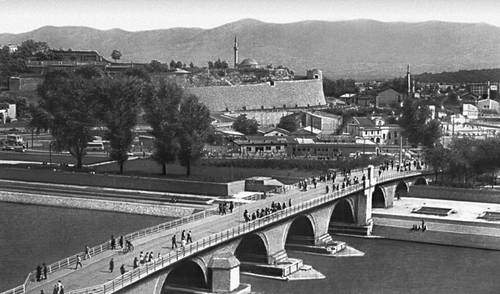 Югославия. Скопье. Вид на старую часть города.