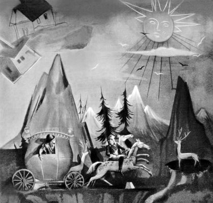 Австрийский театр. Сцена из спектакля «Бургтеатра» «Король Альп, или Человеконенавистник» Ф. Раймунда. 1957.