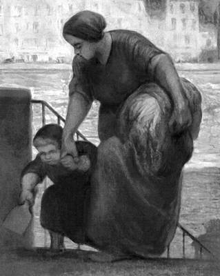 О. Домье. «Прачка». Около 1859—60. Лувр. Париж.