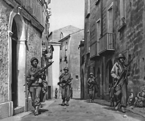 Вступление американских войск в Мессину (Сицилия). 1943.