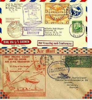 Конверты катапультной почты (Германия, США) 