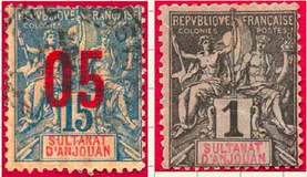 Почтовые марки Анжуана