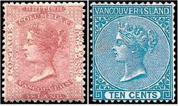 Почтовые марки Британской Колумбии и Ванкувера