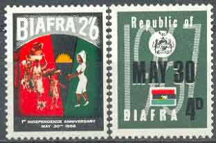 Почтовые марки Биафры