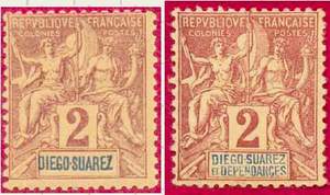Почтовые марки Диего-Суарец.