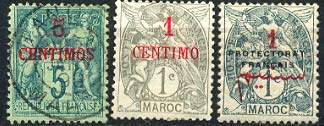 Почтовые марки Французской почты в Марокко