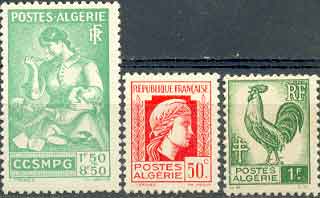 Почтовые марки Французского КНО в Алжире
