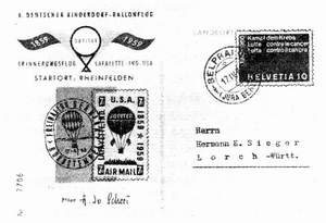 Карточка аэростатной почты (Польша)