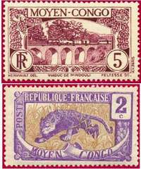 Почтовые марки Среднего Конго