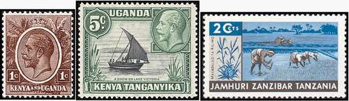 Почтовые марки Кении-Уганды-Танганьики-Занзибара