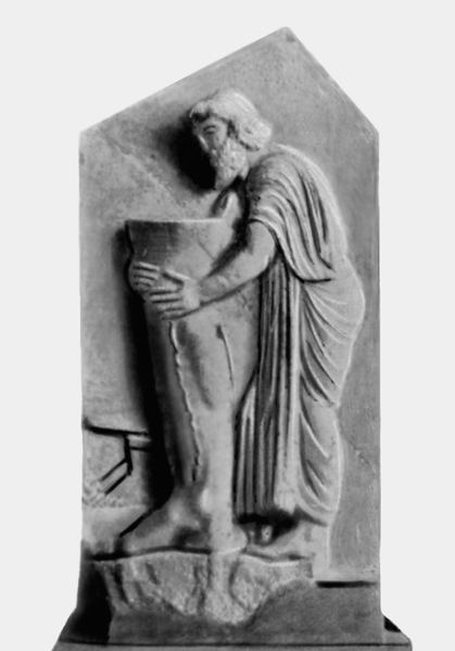 Древнегреческий барельеф с изображением больного, просящего исцелить его ногу. <a href=