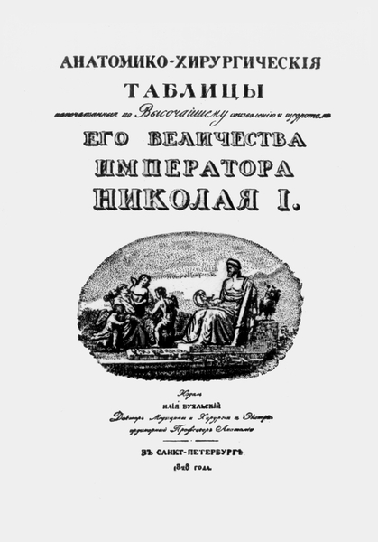 Титульный лист анатомического атласа Ильи Буяльского. Санкт-Петербург, 1828 г