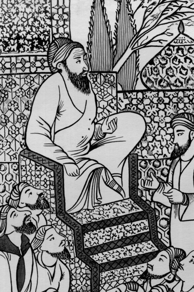 Ибн Сина, окруженный учениками. Средневековая арабская миниатюра