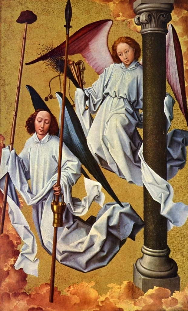 Рогир ван дер Вейден.   Алтарь страшного суда: ангелы.  1448–1451 гг.