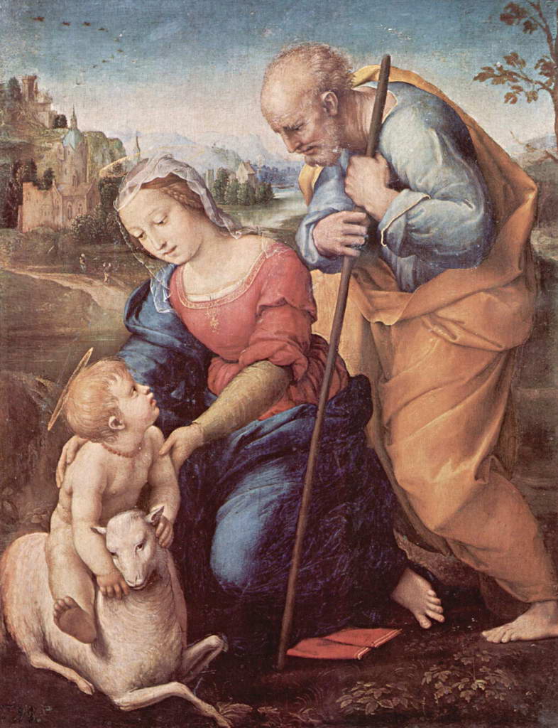 Рафаэль Санти. Святое семейство с агнцем. 1507 г.