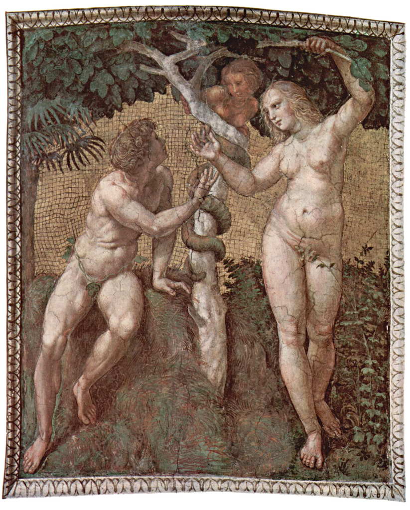 Рафаэль (мастерская). Станца делла Сеньятура в Ватикане: Адам и Ева.  1508 г.