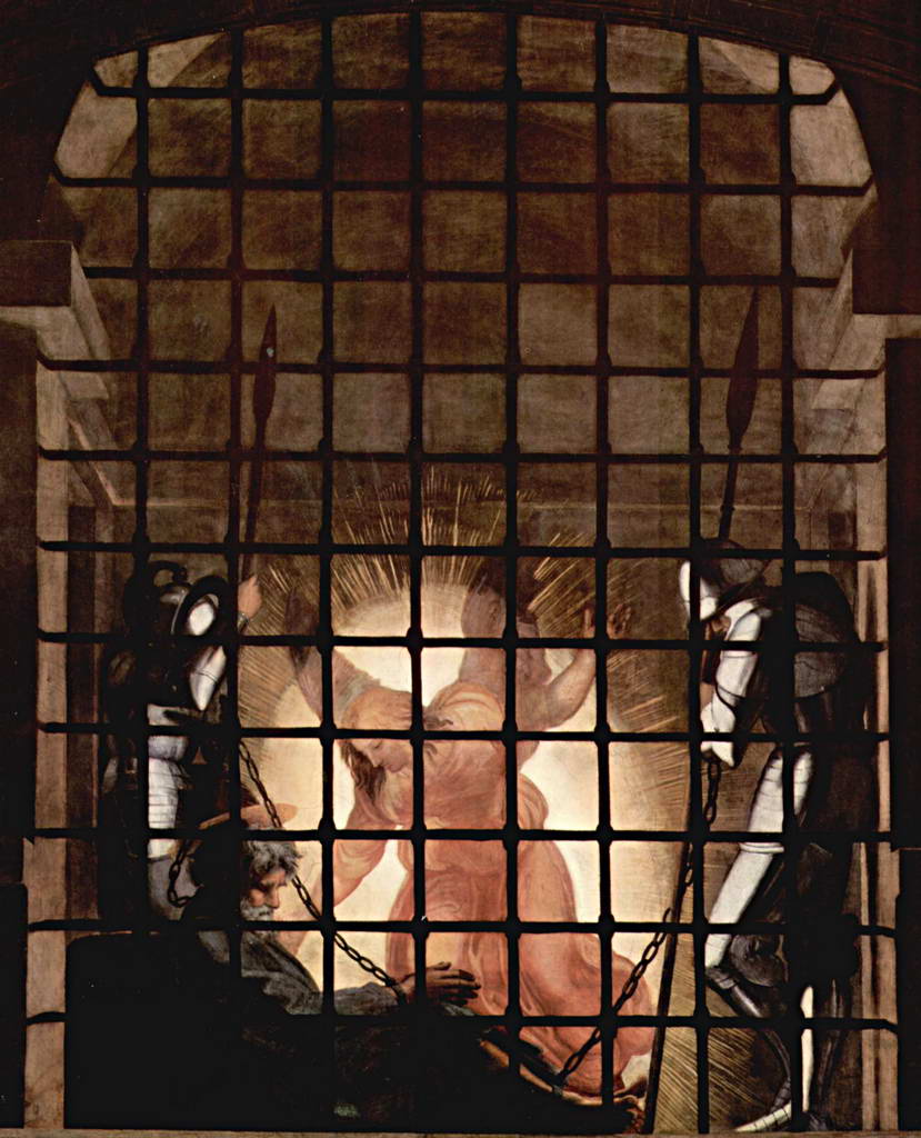Рафаэль (мастерская)    Станца  Элиодоро: освобождение Петра. 1513-1514 гг.