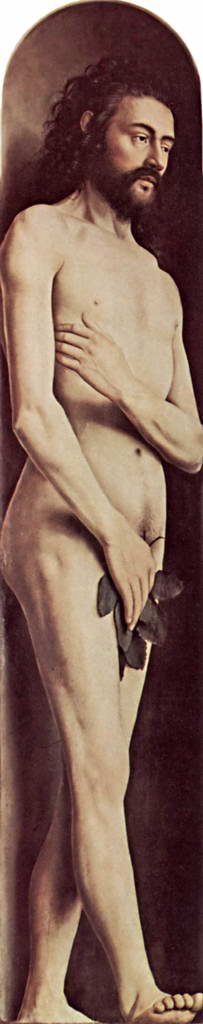 Хуберт ван Эйк.  Гентский алтарь: Адам.  До 1426-1432 гг.