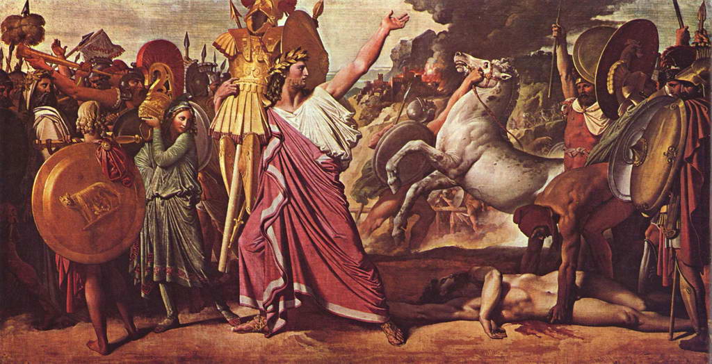 Жан-Огюст-Доминик Энгр. Ромул - победитель Акрона несет его доспехи в храм Зевса. 1812 г.